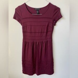 Maroon Short Sleeve Scoop Neck Dress Size Petite